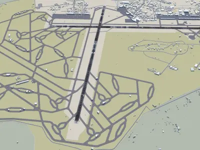 Taif Airport 12km Low-poly 3D model