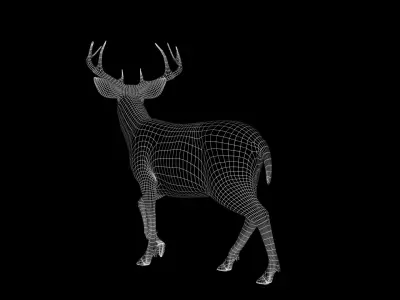  Deer Animated fur UNREAL project Maya base rig 