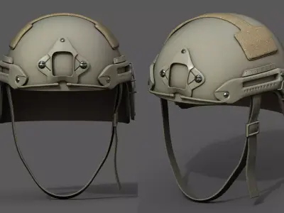 Helmet military combat fantasy scifi  Low-poly 3D model