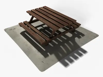 Picnic Table Low-poly 3D model