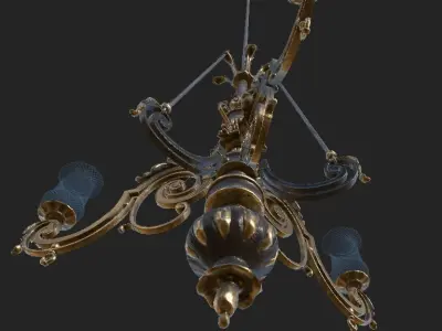 Chandelier Low-poly 3D model 3