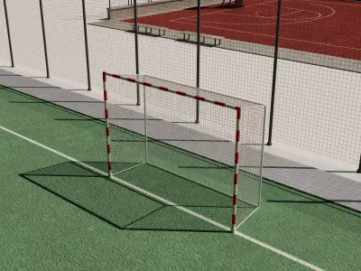 Modular sports field Low-poly 3D model