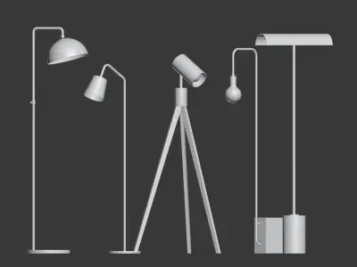 CB2 5 Floor Lamps Set 3 3D model
