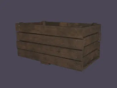 Wooden Crate Low-poly 3D model
