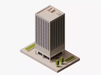 Office Building 01 Low-poly 3D model