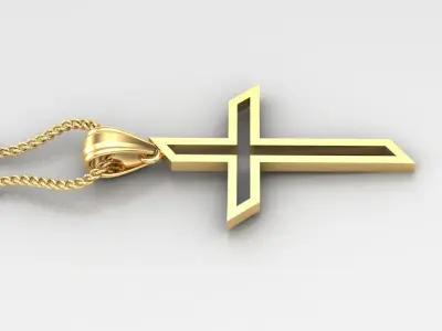 High Cross Pendant Light Gold 18K 4CP042 3D print model