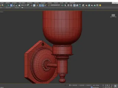 Pair of Nickel Charles Edwards sconce Low-poly 3D model