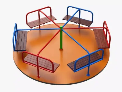 Merry-go-round carousel 05 3D model