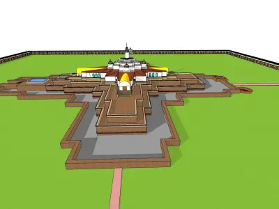 Conceptual Model of Paharpur Buddhist Temple Bangladesh  3D model