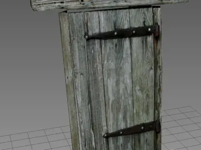 Door 5 Wooden Low-poly 3D model