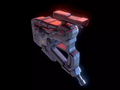  SCI FI GUN low poly Low-poly 3D model