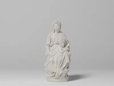 Madonna of Bruges Sculpture VR AR Mobile-ready Game-ready Low-poly 3D model