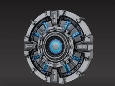 futuristic sci-fi circular vault door 3D print model purchase