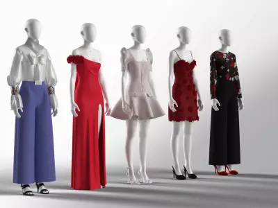 Womens collection mannequins shop clothing Clo3d  3D model
