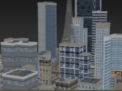 The city Low-poly 3D model