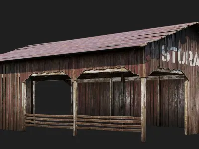 01-02-03-04 - Farm Buildings 4K PBR GameReady Low-poly 3D model