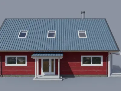 Game-ready Scandinavian House 3D model