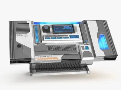 Sci Fi Control Panel Table R Low-poly 3D model