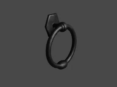 Game ready low poly iron door knocker Low-poly 3D model
