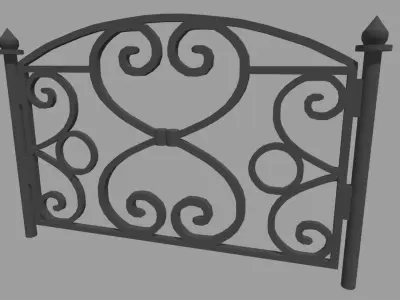 Fence 011 Low-poly 3D model
