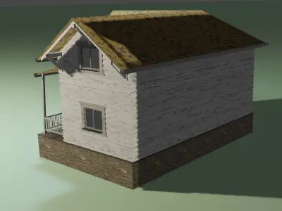 Old abandoned house Low-poly 3D model
