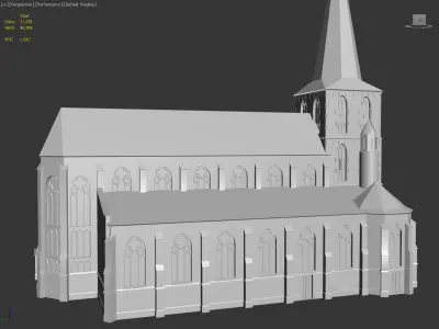 CityKirche Church Monchengladbach  Low-poly 3D model