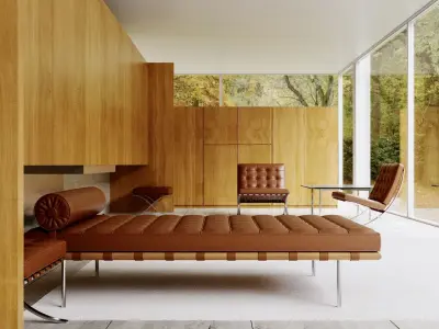 Farnsworth house - Mies van der Rohe - Cinema 4d - Corona render 3D model