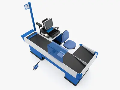 Supermarket - Cash Counter  3D model