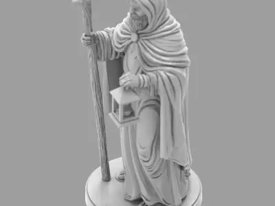 Saint Joseph Nativity Figure LED Ready Lantern  Staff  RPG  3D print model