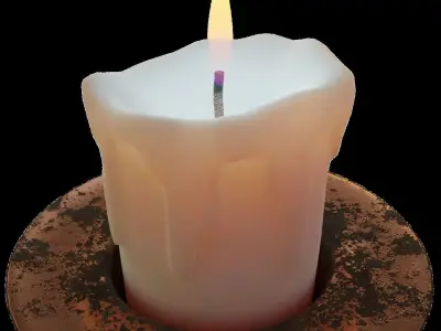 Candle Flame 3D animated  Low-poly 3D model