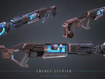 Energy Scepter Ultra Weapon Low-poly 3D model