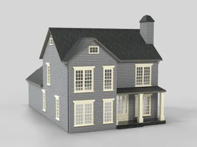 British House Design 18T2  Low-poly 3D model