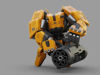 BIOMECH BOT RIGGED 3D model