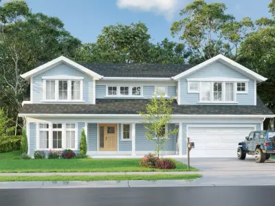 Modern Small Two-Story House 3D Exterior Scene 3D model