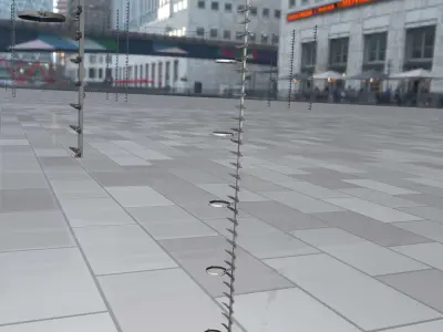 Iron Ladder for Metal Poles - Object 127 Low-poly 3D model