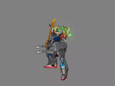 Attacker Gundam 21 A 3D model