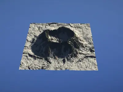 Landscape Environment Volcano Snow 44 Low-poly 3D model