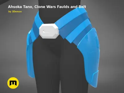 Ahsoka Tano Clone Wars Faulds and Belt 3D print model