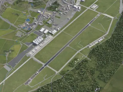 Wroclaw Airport Low-poly 3D model