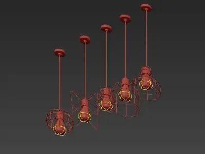 Lampara Vintage Techo comparacion 3D model