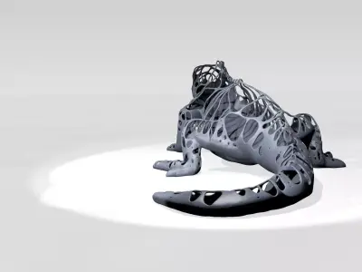 Iguana Dust Voronoi 3D model