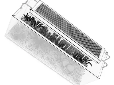 Rectangular Aquarium with Light 3D model