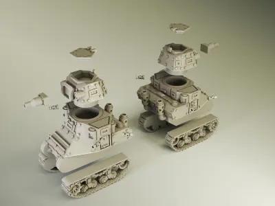 WW2 American M2 Medium Grot Tank  3D print model