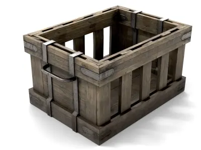 Ancient Wooden Box 1 Low-poly 3D model