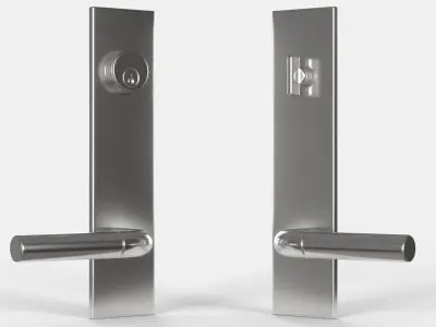 Tumalo Handle - Nickel Lever Exterior Door Hardware 3D model