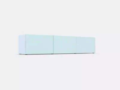 BESTA TV bench with doors Low-poly 3D model