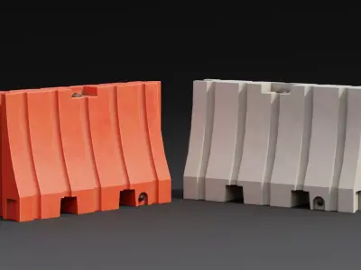 Water Filled Barricade Game-Ready Low-poly 3D model