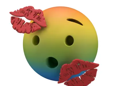 Hushed Face With Kiss Mark v1 006 Low-poly 3D model