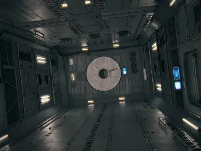 Spaceship Interior 03 Cargo Unit PBR 3D model