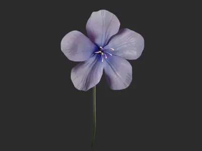 Blue Forest Flower Animated Low Poly Low-poly 3D model